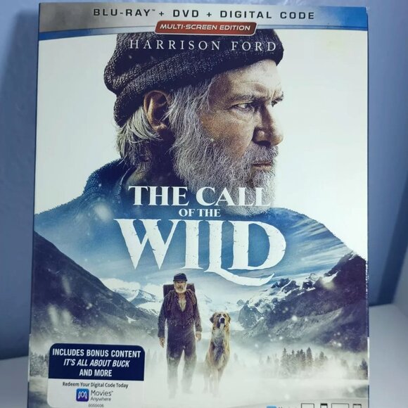 The Call of the Wild Harrison Ford Blu-Ray DVD Digital Combo with Slipcase PG - Picture 1 of 2